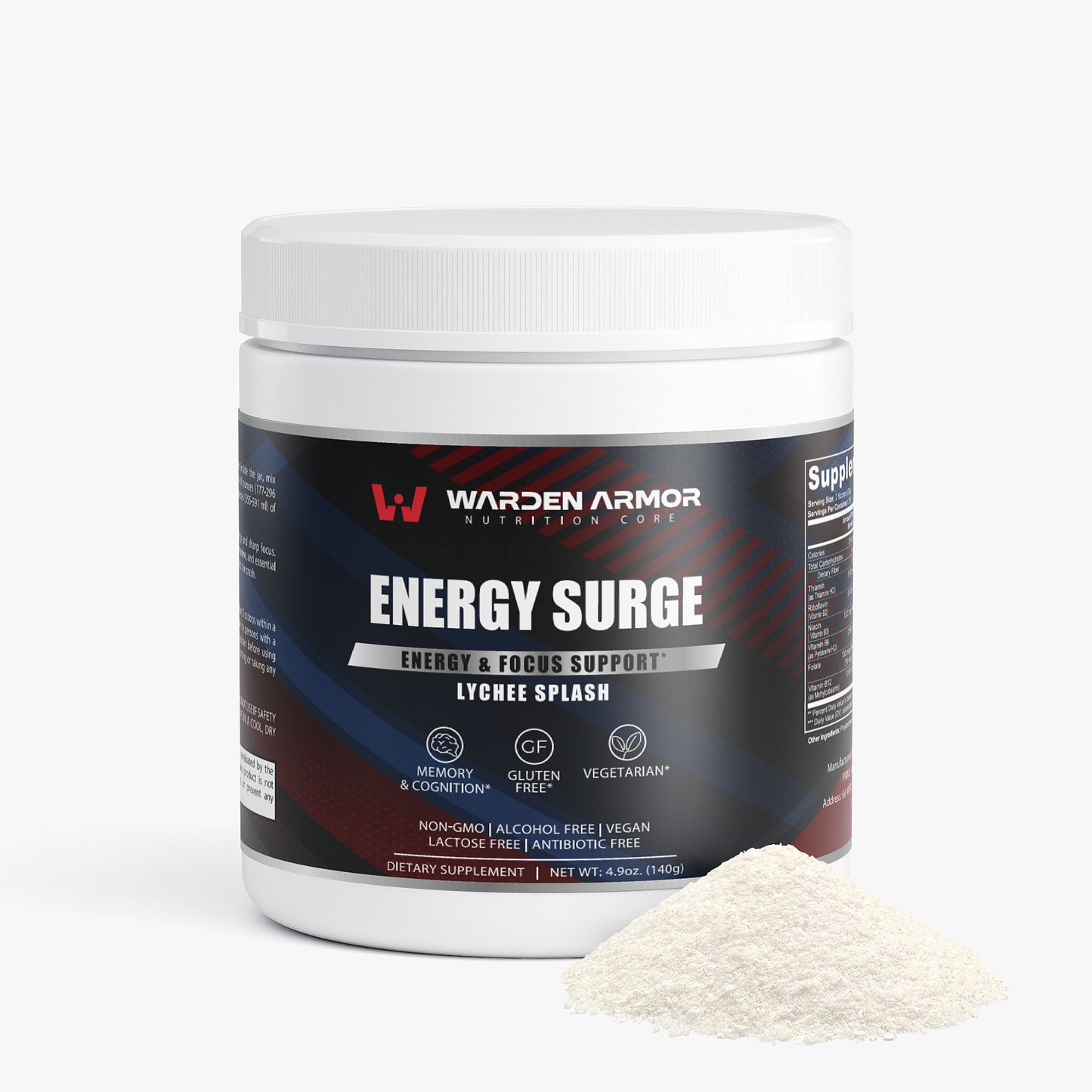 Energy Surge – Lychee Splash Energy & Focus Powder – Warden Armor Nutrition Core