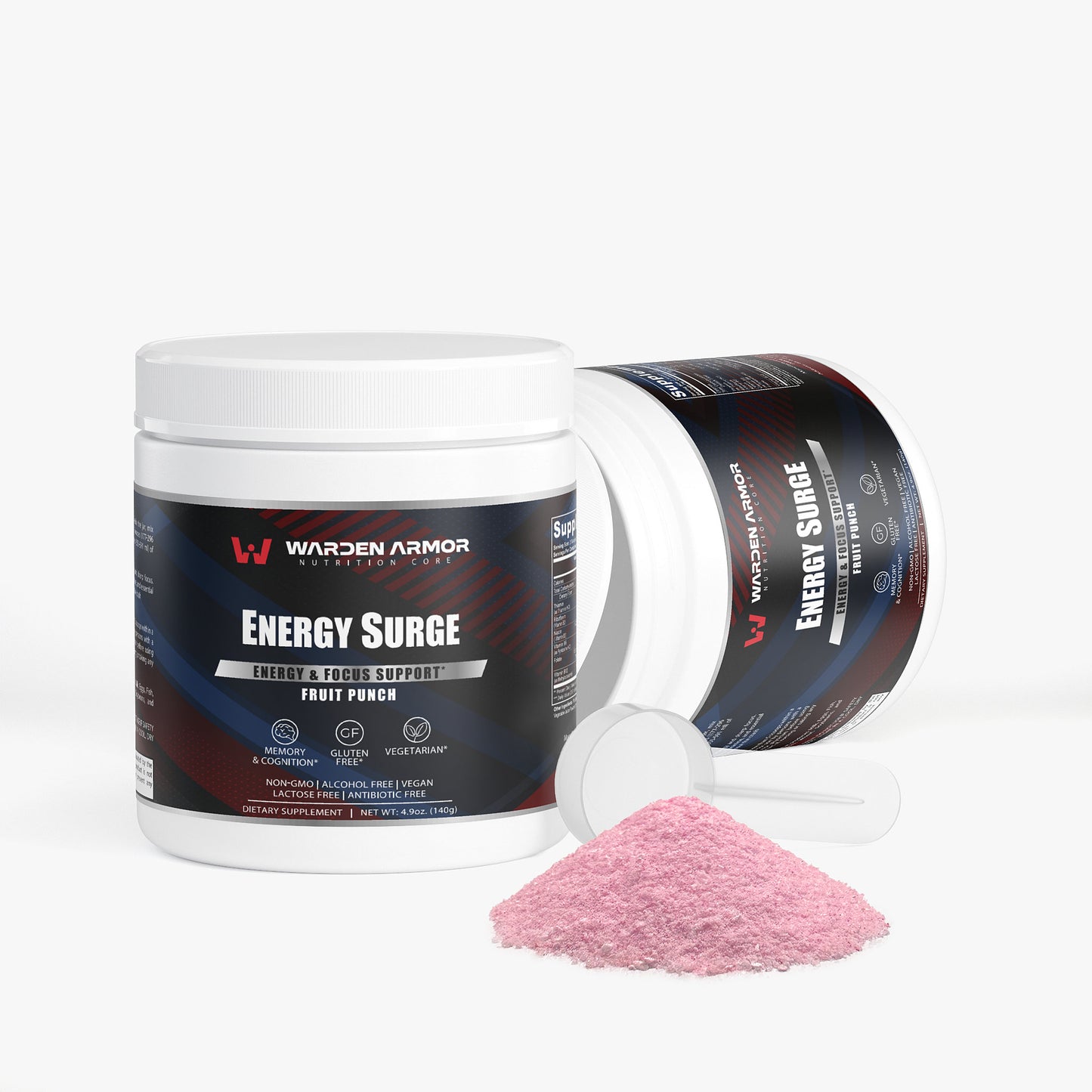 Energy Surge Fruit Punch Powder by Warden Armor – Natural Energy & Focus Supplement.