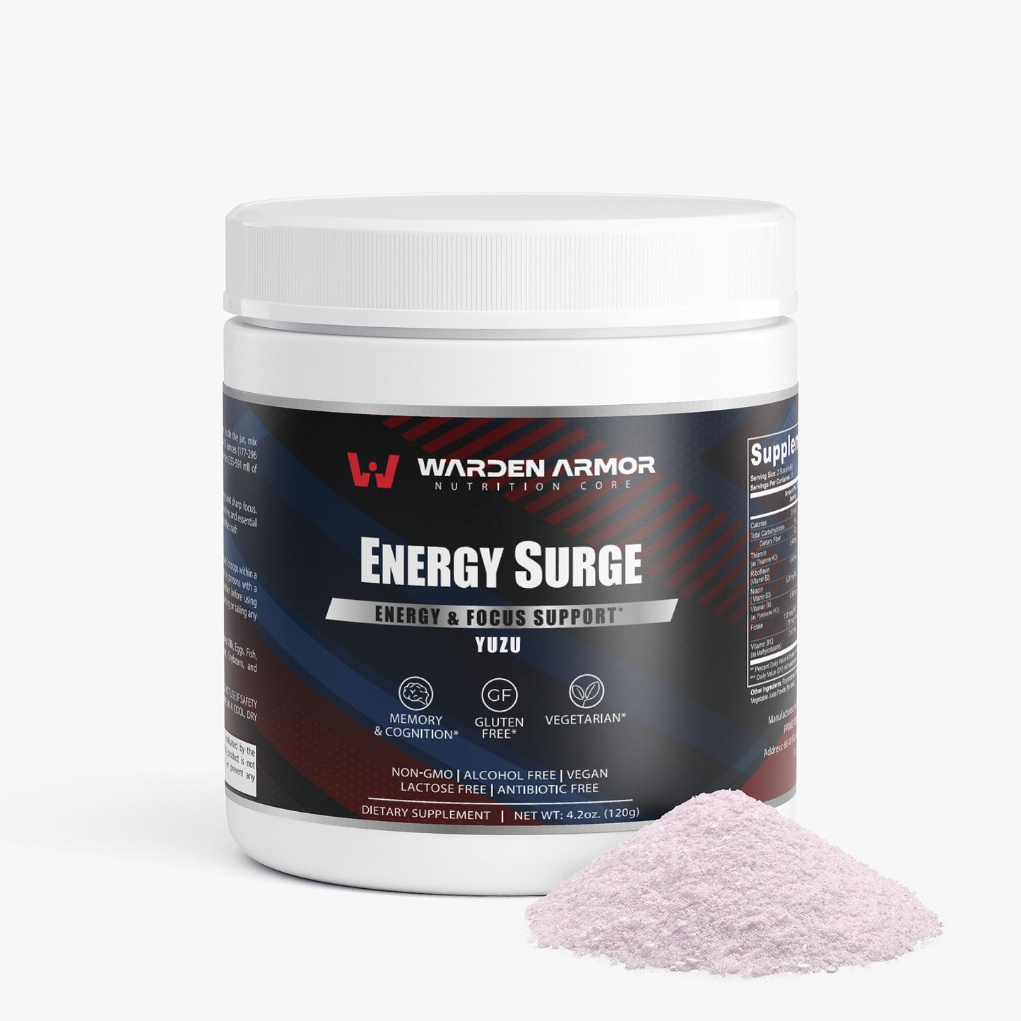 Energy Surge – Yuzu flavor energy & focus powder – Warden Armor Nutrition Core