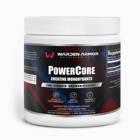PowerCore Creatine Monohydrate – Muscle Strength and Recovery Supplement by Warden Armor