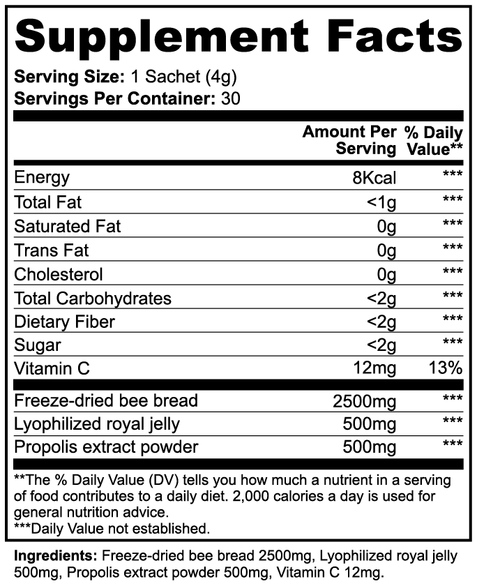 VitalBee Bread I Royal Jelly + Propolis Superfood Energy Blend for Inmunity & Vitality