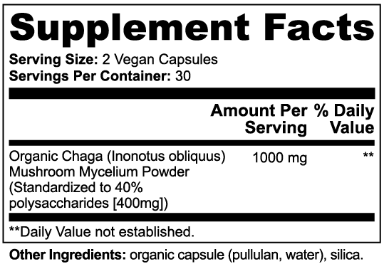 ChagaCore Chaga Mushroom Capsules by Warden Armor – Immune Support & Antioxidant Supplement