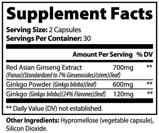 NeuroVital Boost | Ginkgo & Ginseng Brain & Energy Support Capsules