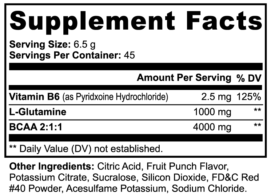 Lean Build | BCAA + Glutamine Recovery & Lean Growth Formula (Fruit Punch)