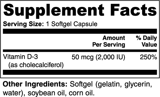 SunBoost Softgels – Vitamin D3 2,000 IU, Bone, Muscle & Immune System Support | Sunshine Vitamin Supplement