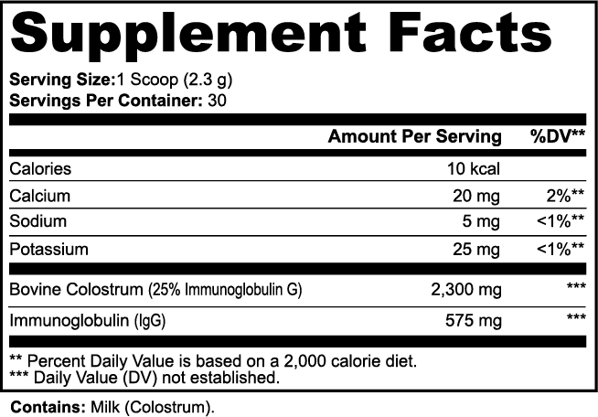 Immuno Colostrum Powder – 25% IgG for Immune & Gut Support I Warden Armor | Nutrition Core