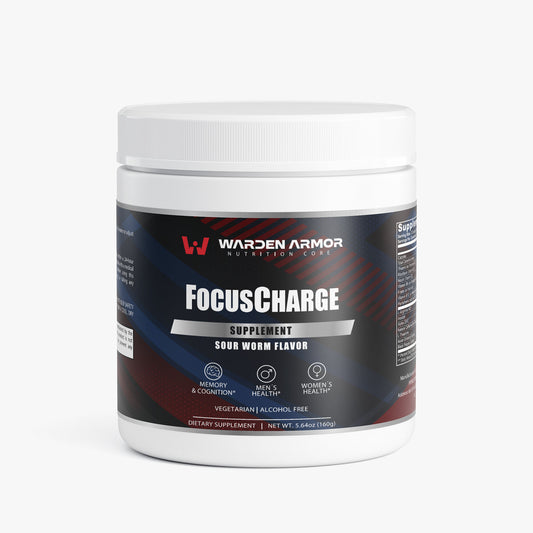 FocusCharge β cognitive focus and energy powder β Sour Gummi Worm flavor β Warden Armor Nutrition Core