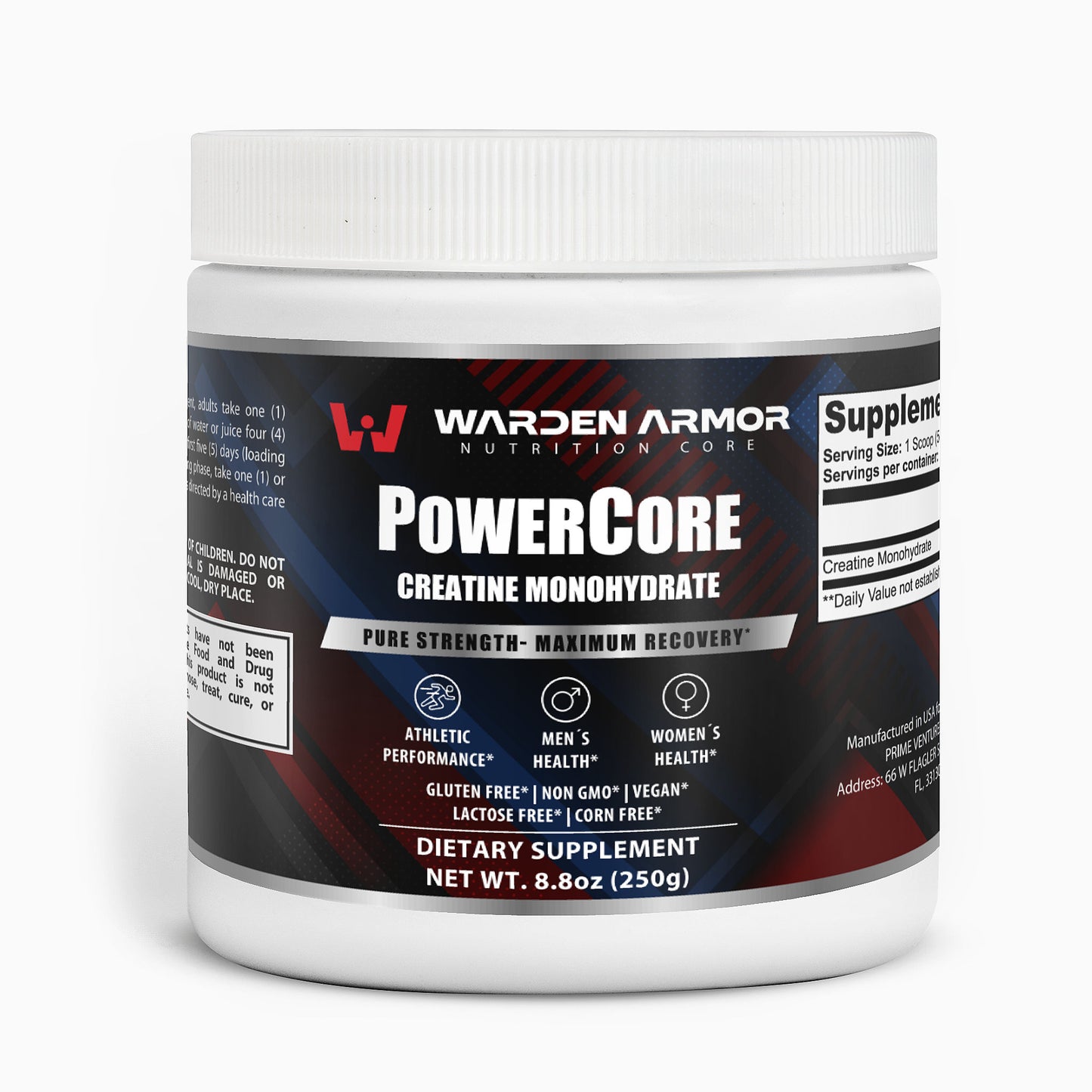 PowerCore Creatine Monohydrate – Muscle Strength and Recovery Supplement by Warden Armor