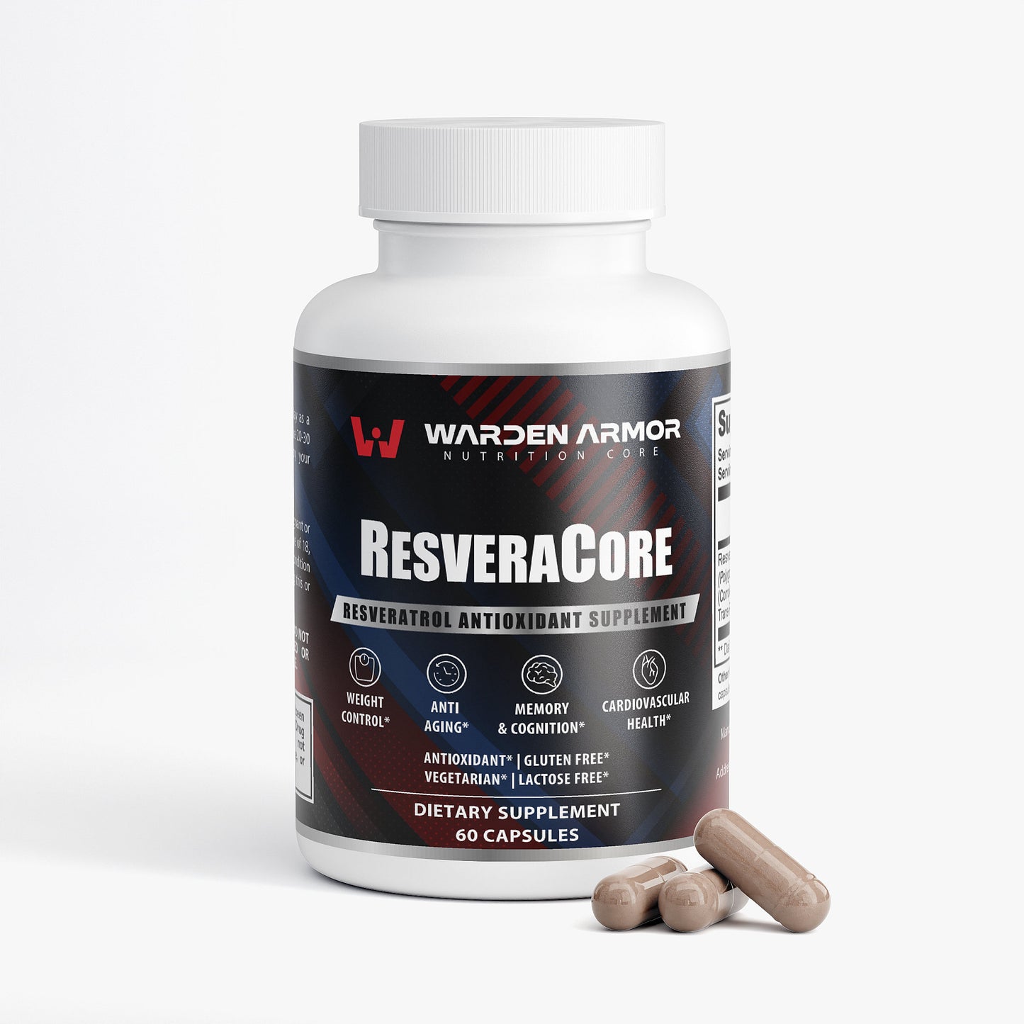 ResveraCore Resveratrol Antioxidant Supplement – Cellular Vitality and Heart Health Support – Warden Armor Nutrition Core