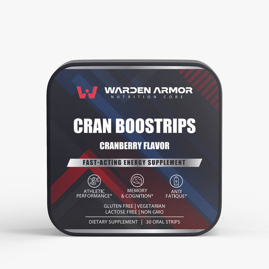 Cran Boostrips I Fast-Acting Cranberry Flavor Energy Supplement for Focus, Stamina & Mental Clarity (30 Strips)