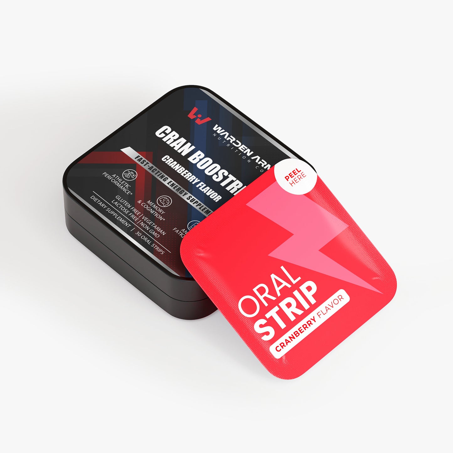 Cran Boostrips I Fast-Acting Cranberry Flavor Energy Supplement for Focus, Stamina & Mental Clarity (30 Strips)