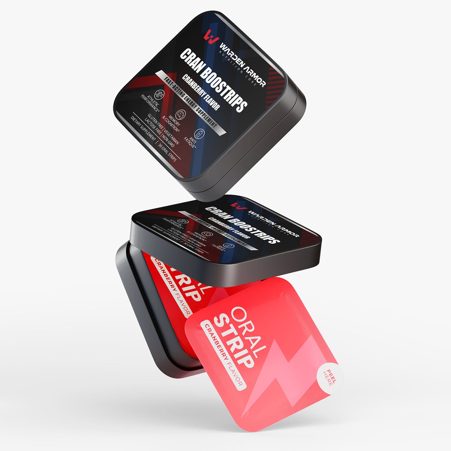 Cran Boostrips I Fast-Acting Cranberry Flavor Energy Supplement for Focus, Stamina & Mental Clarity (30 Strips)