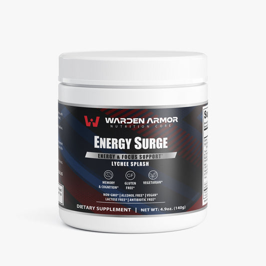 Energy Surge – Lychee Splash Energy & Focus Powder – Warden Armor Nutrition Core