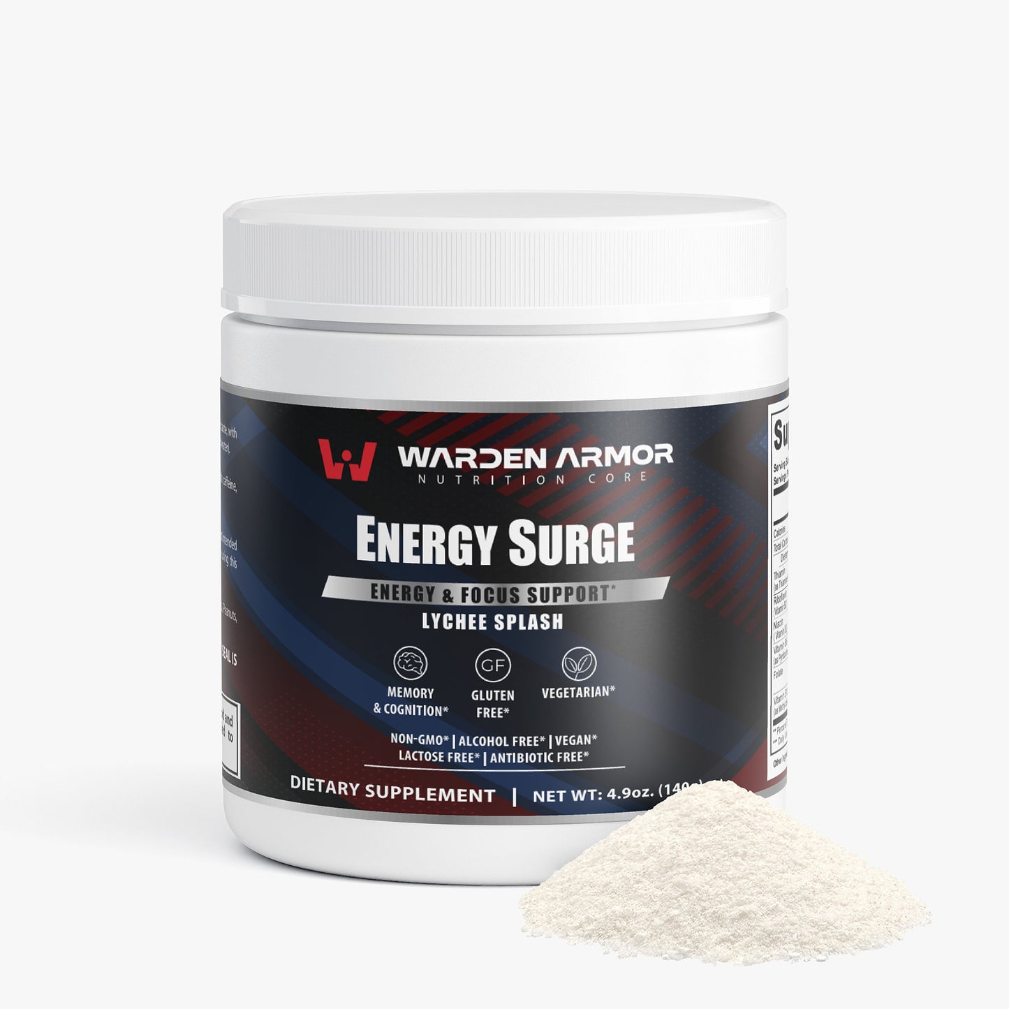 Energy Surge – Lychee Splash Energy & Focus Powder – Warden Armor Nutrition Core