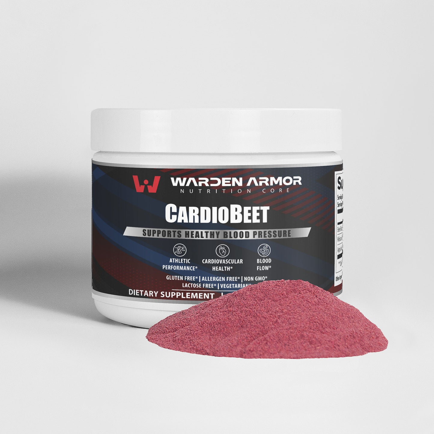 CardioBeet Natural Beetroot Powder by Warden Armor – Energy, Stamina & Heart Health Supplement.